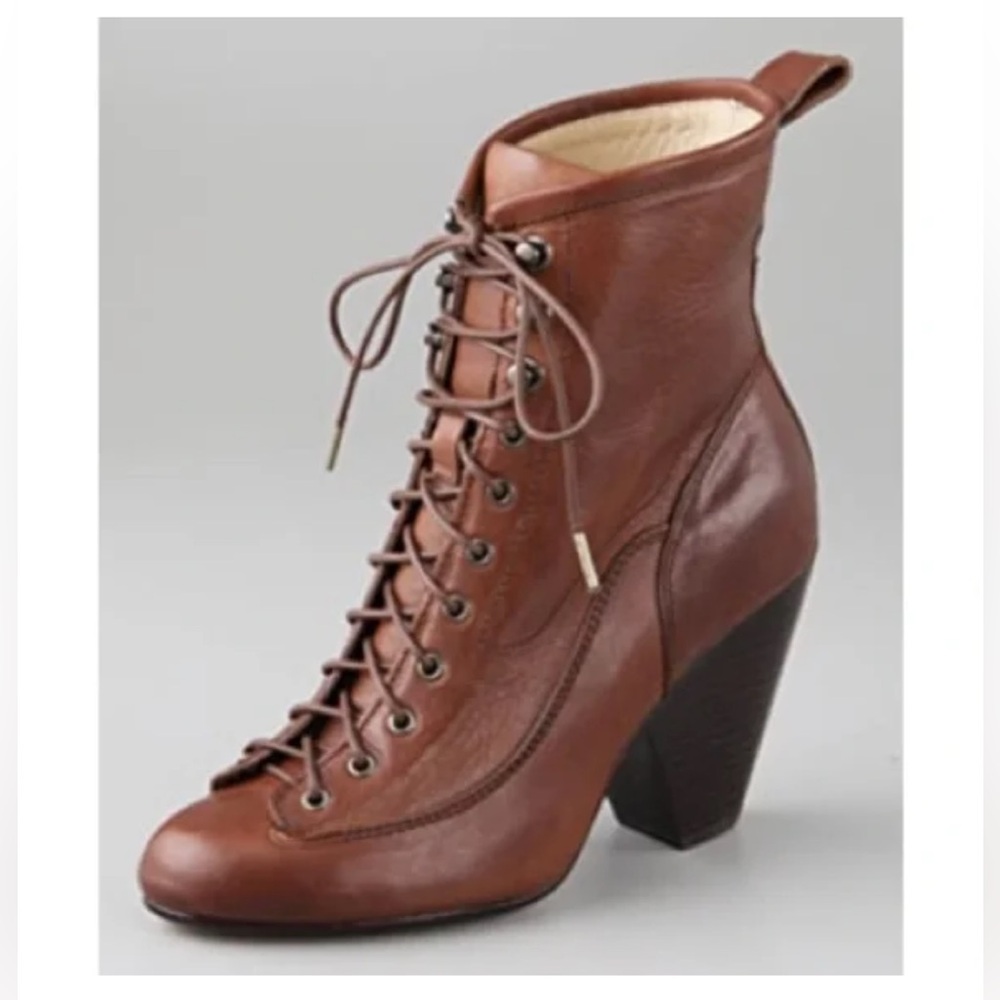 Rag & Bone Leather Miles Boots Cognac Victorian Sz 9